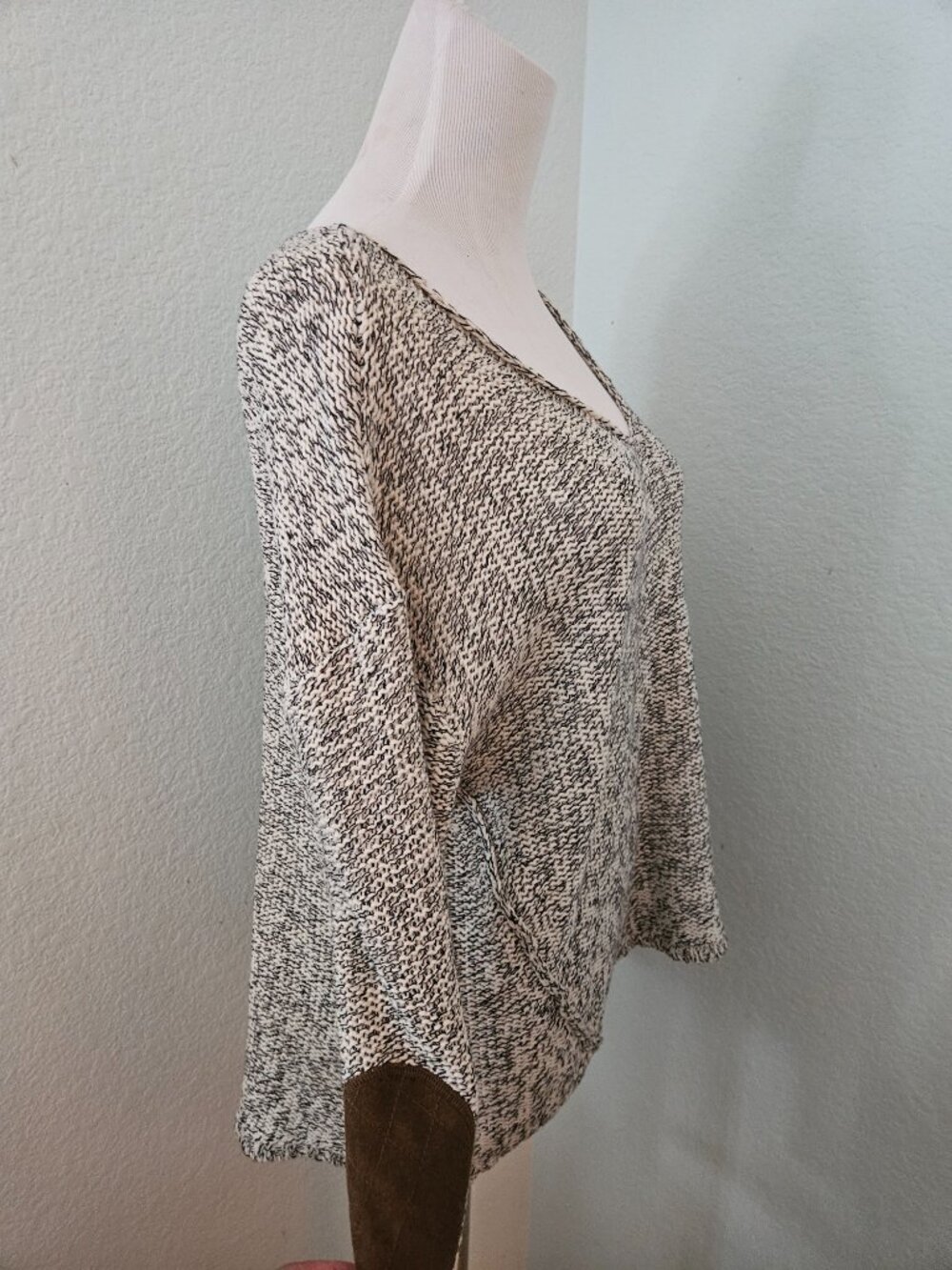 RDL V-Neck Knit Sweater Brown Elbow Patches